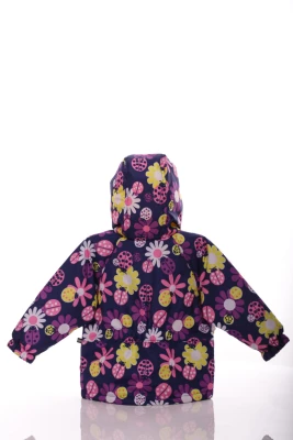 Куртка нуль для дівчинки на холлофайбері Babykroha з принтом сонечко синій