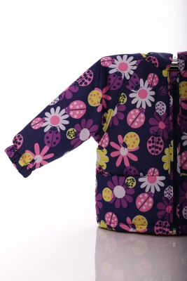 Куртка нуль для дівчинки на холлофайбері Babykroha з принтом сонечко синій