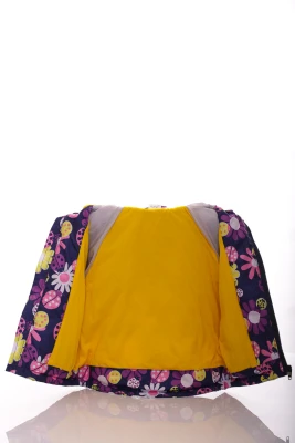 Куртка нуль для дівчинки на холлофайбері Babykroha з принтом сонечко синій