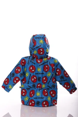 Куртка для хлопчика нуль на холлофайбері Babykroha з принтом Spider Man бірюзова