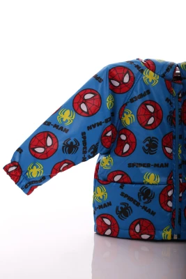 Куртка для хлопчика нуль на холлофайбері Babykroha з принтом Spider Man бірюзова