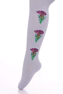 Колготи для дівчинки блакитні з квіткою