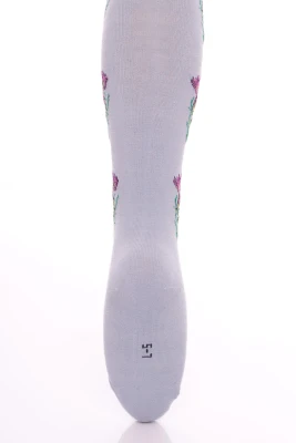 Колготи для дівчинки блакитні з квіткою