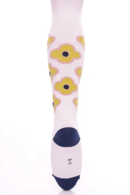 Колготи для дівчинки бавовняні світло-рожеві з квітами