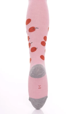 Колготи для дівчинки рожеві з вишнями