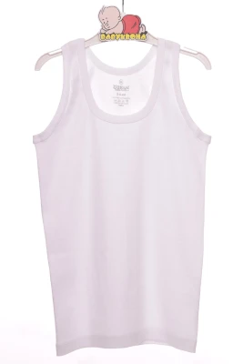 Майка на широкій шпильці для хлопчика біла