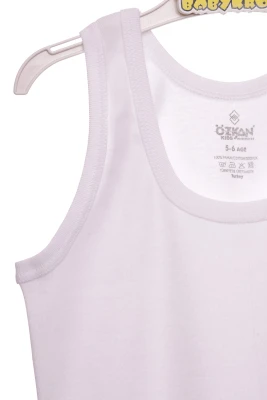 Майка на широкій шпильці для хлопчика біла