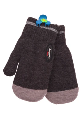 Перчатки для хлопчика в'язка на траві Sports темно-сірі