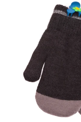 Перчатки для хлопчика в'язка на траві Sports темно-сірі