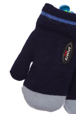 Перчатки для хлопчика в'язка на траві Sports темно-сині