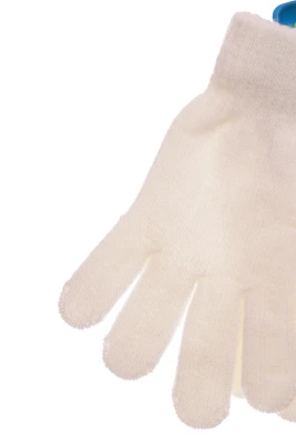 Рукавички в'язка однотонні молочні