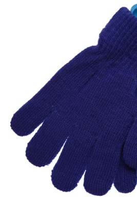 Рукавички однотонні в'язка сині