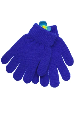 Рукавички для хлопчика однотонні в'язка електрик