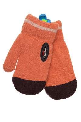 Перчатки для хлопчика в'язка на траві Sports морквяні