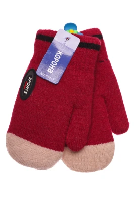 Перчатки для хлопчика в'язка на траві бордові Sports