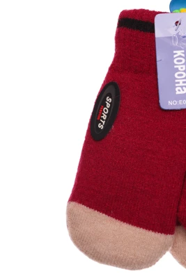 Перчатки для хлопчика в'язка на траві бордові Sports