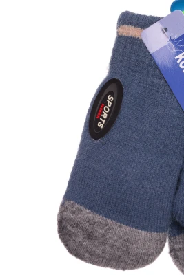 Перчатки для хлопчика в'язка на траві Sports сіро-сині