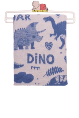 Ковдра байкова для хлопчика Dino 100*140 біла з синім