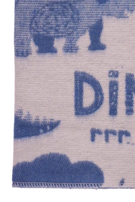 Ковдра байкова для хлопчика Dino 100*140 біла з синім