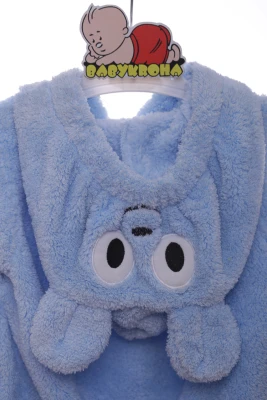 Жилетка трава для хлопчика з капюшоном Зайчик блакитний