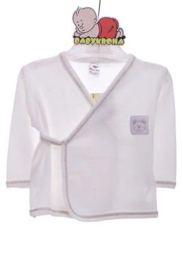 Сорочка з довгим рукавом трикотажна молочна