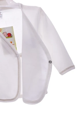 Сорочка з довгим рукавом трикотажна молочна