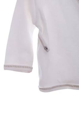 Сорочка з довгим рукавом трикотажна молочна