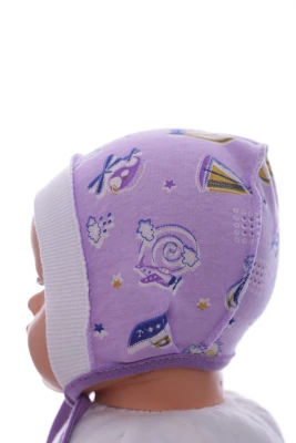 Чіпчик х/б для дівчинки на зав'язках Небо фіолетовий