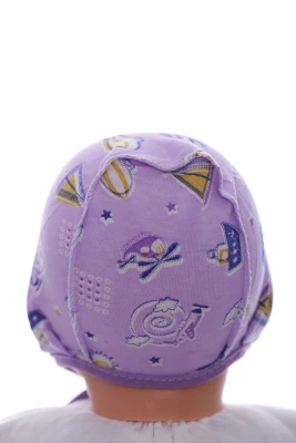 Чіпчик х/б для дівчинки на зав'язках Небо фіолетовий