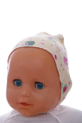 Чепчик байка для дівчинки на зав'язках Вії жовтий