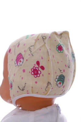 Чепчик байка для дівчинки на зав'язках Вії жовтий