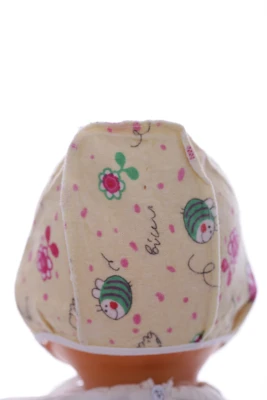 Чепчик байка для дівчинки на зав'язках Вії жовтий