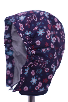 Куртка для дівчинки на трикотажі Babykroha у квіточку темно синя