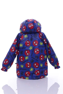 Куртка для хлопчика на трикотажі Babykroha з принтом Spider Man синя