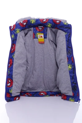 Куртка для хлопчика на трикотажі Babykroha з принтом Spider Man синя