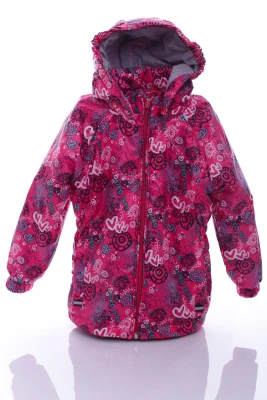Куртка для дівчинки на трикотажі Babykroha в Серце малинова