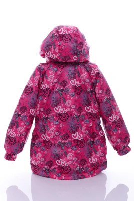 Куртка для дівчинки на трикотажі Babykroha в Серце малинова