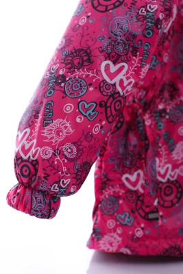 Куртка для дівчинки на трикотажі Babykroha в Серце малинова