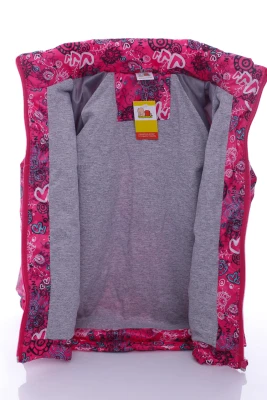 Куртка для дівчинки на трикотажі Babykroha в Серце малинова