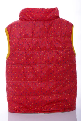 Жилетка для дівчинки на флісі Babykroha у дрібну зірочку червона