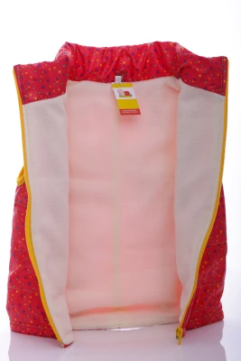 Жилетка для дівчинки на флісі Babykroha у дрібну зірочку червона