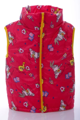 Жилетка для дівчинки на флісі Babykroha з принтом Твітті малинова