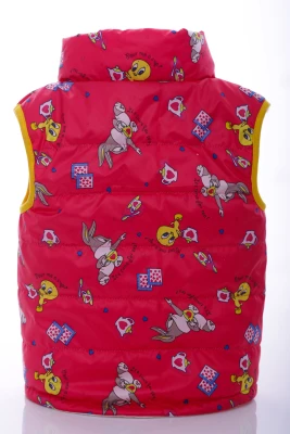 Жилетка для дівчинки на флісі Babykroha з принтом Твітті малинова