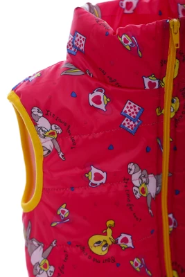 Жилетка для дівчинки на флісі Babykroha з принтом Твітті малинова