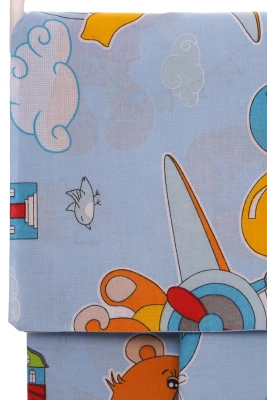 Постільна білизна для хлопчика бавовна ведмедик з кульками блакитна 135*100см