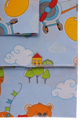 Постільна білизна для хлопчика бавовна ведмедик з кульками блакитна 135*100см