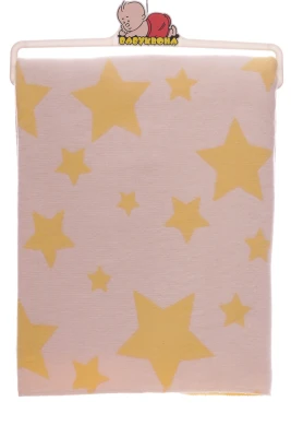 Байкова ковдра із зірками біла з жовтим 100*140