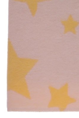 Байкова ковдра із зірками біла з жовтим 100*140