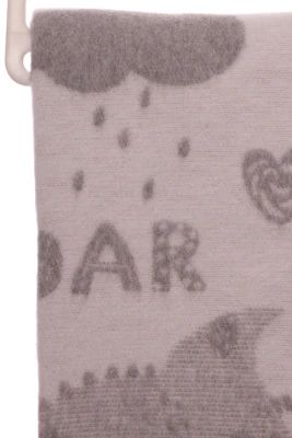 Байкова ковдра з динозаврами сіра 100*140см