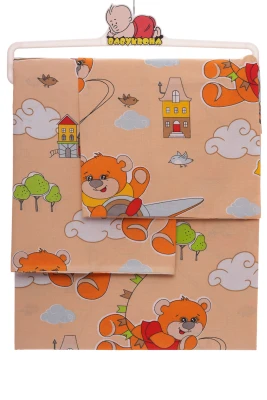 Постільна білизна бавовна з ведмедика з кульками бежева 135*100см